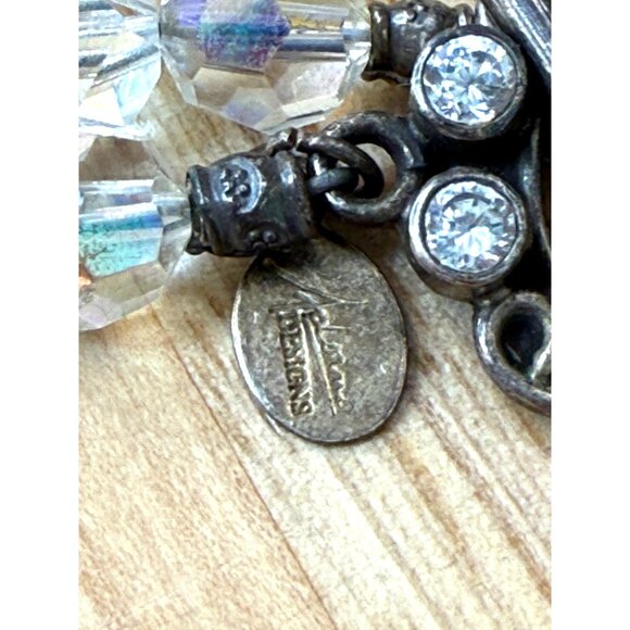 Crystal Necklace With AB Pendant & Toggle Clasp By Adorne Designs - Picture 13 of 13